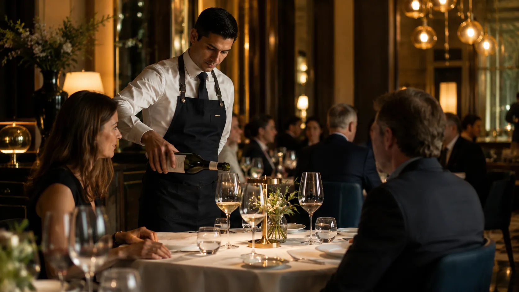 Fine-dining service staff supplied by Stayco Services
